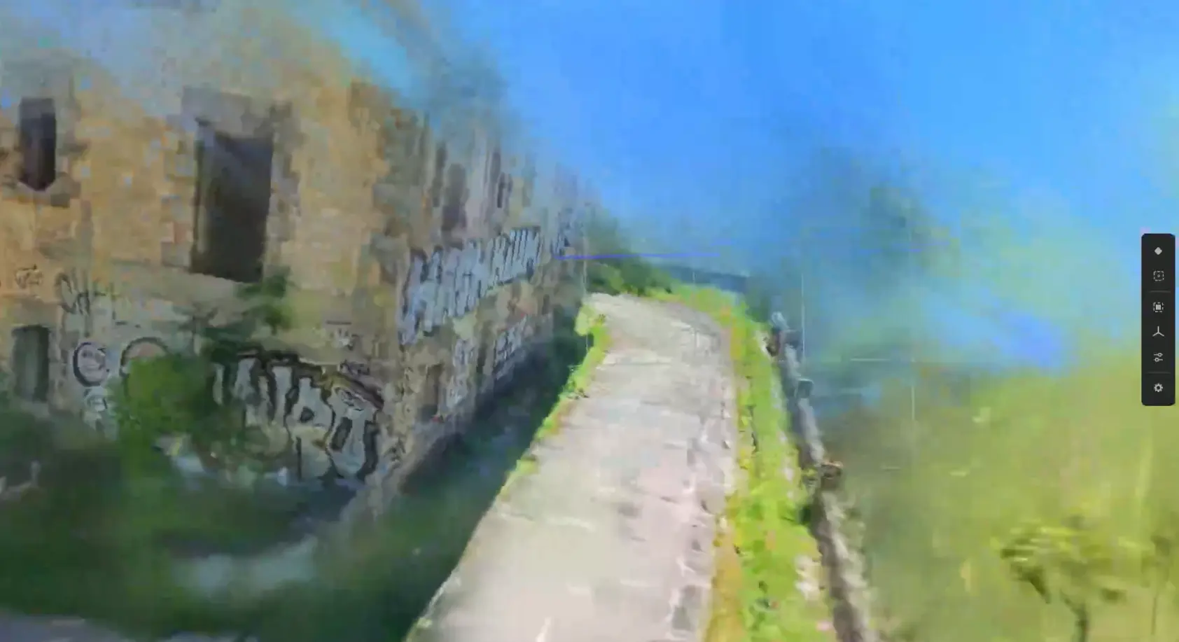 Gaussian Splatting con vídeo 360 y vuelvo orbital dron 03