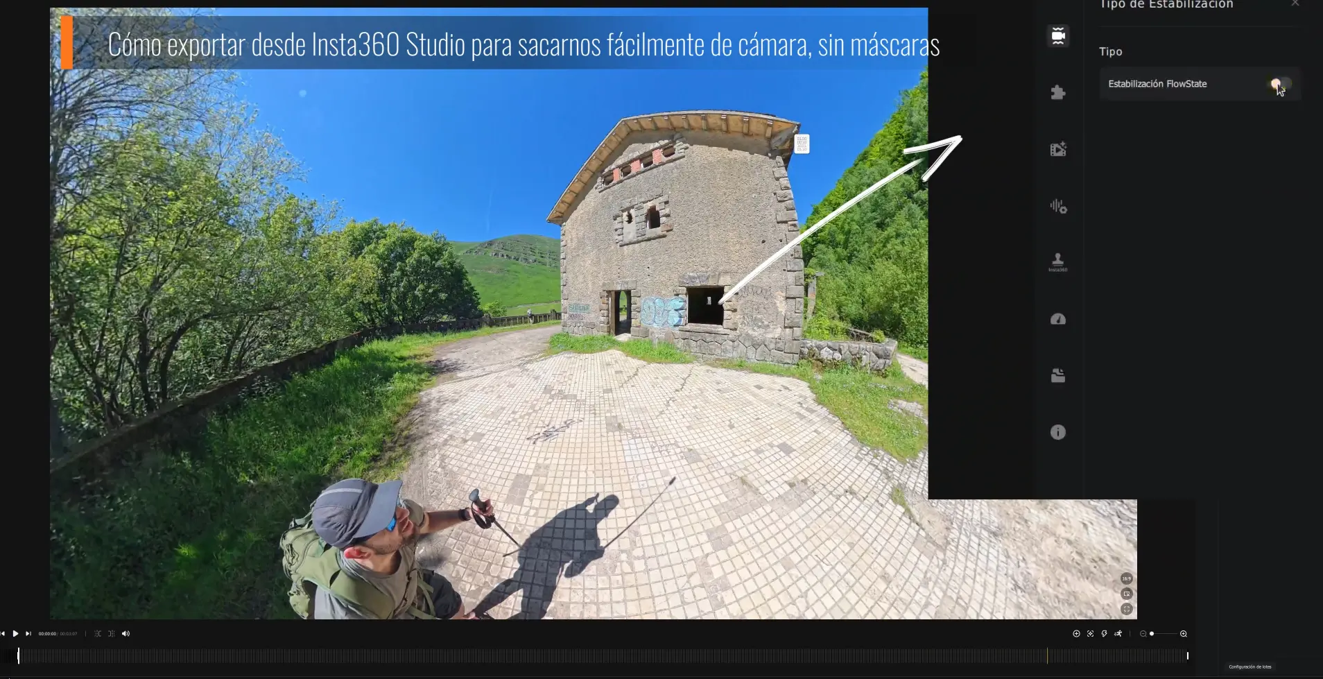 Clave 1 - Exportar sin estabilizanción desde Insta360 Studio