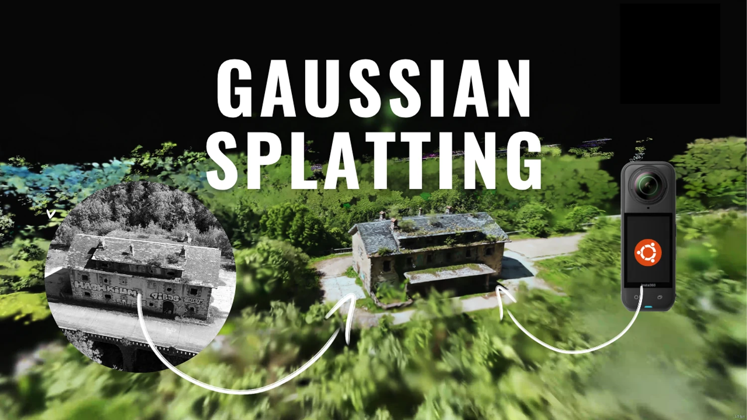 Gaussian Splatting desde cero en Linux - Combinar vídeo 360 y vuelo orbital